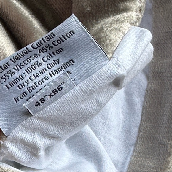 NWOT QUINCE Luster Velvet Curtain Cotton Back Light Filtering Silver 48x96” - Picture 4 of 14